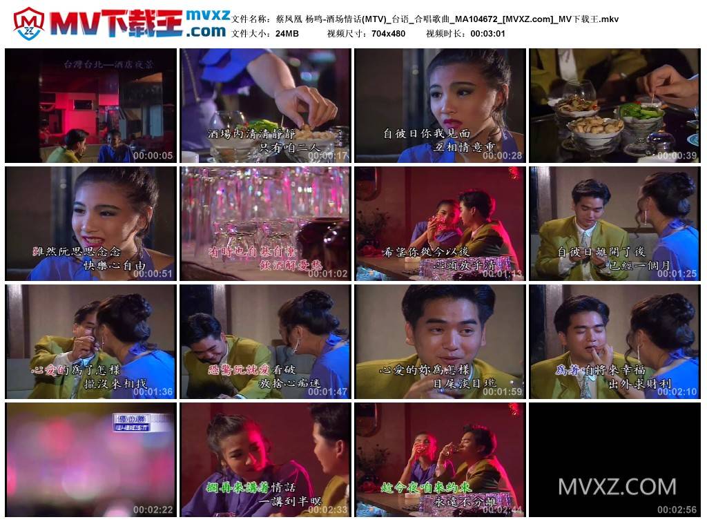 蔡凤凰 杨鸣-酒场情话(MTV)_台语_合唱歌曲_MA104672